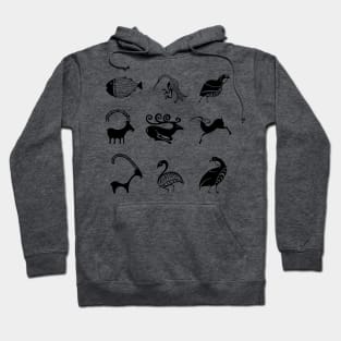 Archaic and Geometric Animal Motifs II - Timeless Abstraction Hoodie